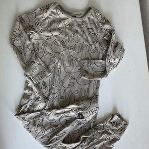 Sloth printed lap shoulder romper